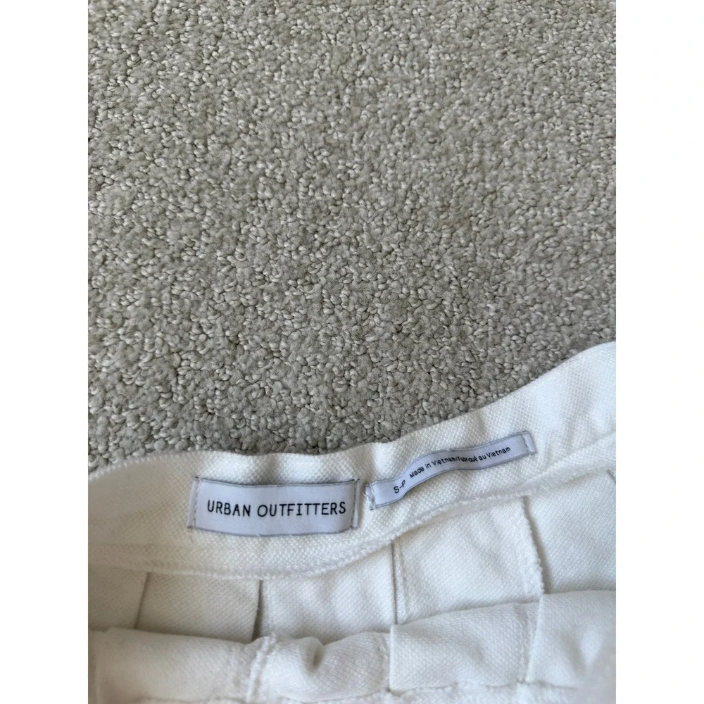 Urban Outfitters Preppy Pleated Skirt Size S White Cotton Pique Tennis Mini